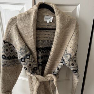 Line & Dot Beige and Black Patterned Cardigan